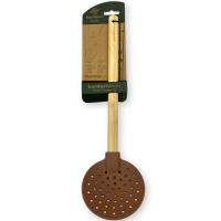 Шумовка силиконовавя ручка бамб MOLLY ОМС коричн 3679