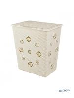 Корзина д/белья "Плетенка" 60л. слон кость (4) УФА М2030
