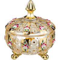 Конфетница с крышкой d12см, h14см GOLD GLASS (1) 195-103