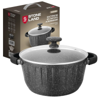 Кастрюля нерж с крыш 7л 28см STONE LAND SL61-005