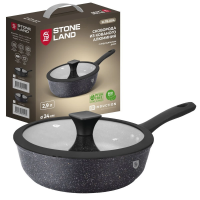 Сковорода АП с крышк. индук 24см STONE LAND  SL78-004