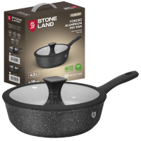 Сковорода АП с крышк. индук 28см STONE LAND  SL78-007