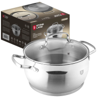 Кастрюля нерж, с крыш 24см. 7,2л STONE LAND SL01-028