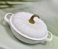 Сотейник ТЫКВА чугун/эмаль индукц. 28см 5,4л  OS 28 cream