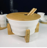Салатник 25см.+ 2 ложк.  крышка на подст BAMBOO (8) П 140-167