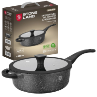 Сковорода АП с крышк. индук 28см STONE LAND  SL88-008